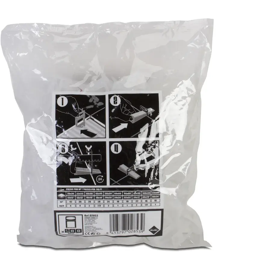 Rubi Delta nivåsystem strips 2 mm (200 stk)